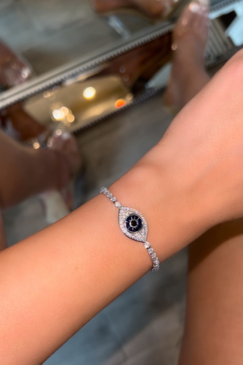 Silver Evil Eye Bracelet